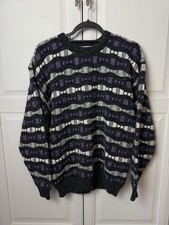 Vintage Fox Chapel Acryl Knit Sweater Mens Large Abstract Cosby Style Pullover