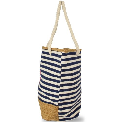 Bolso de playa shopper grande a rayas con estampado de ancla adorno de rafia marítimo nuevo - Imagen 41 de 46