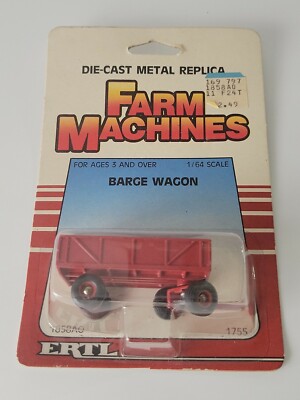 1986 Ertl - Barge Wagon Red #1755 - 1:64 Scale Diecast - New