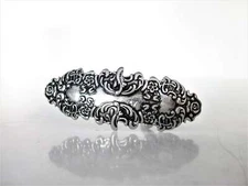 Silver or bronze metal viking nordic filigree hair clip barrette for fine thin