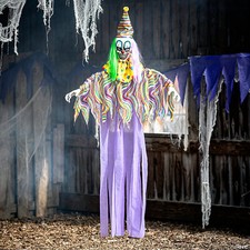 Light-Up Hanging Clown with Sounds Halloween Prop Decoration 66"