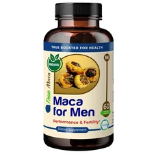 TrueMed Maca Supplement For Men 60 Vegetable Capsules For Reproductive Health