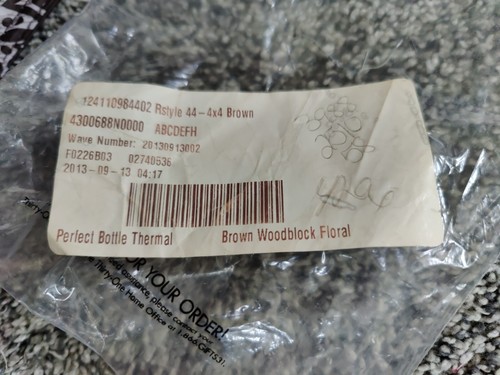 THIRTY ONE 31 Perfect Bottle THERMAL Brown Floral Wine Tote Bag "R" - Picture 6 of 7