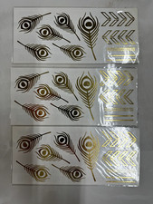 3 Sheet Metallic Jewelry Flash Tattoo Temporary Tattoos Stickers Body Art Tattoo