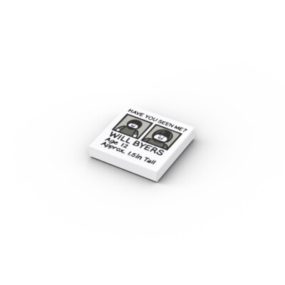 Have You Seen Me? Will Byers   Custom printed original LEGO  brick tile /22183