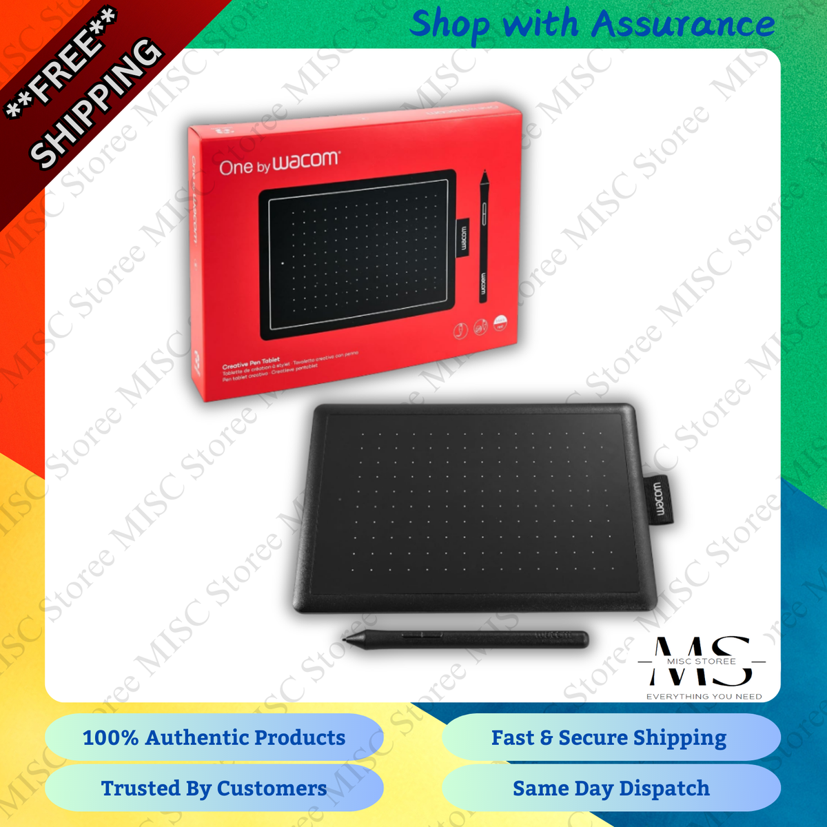 Wacom One CTL-672 Graphic Tablet Black/Red for sale online UK