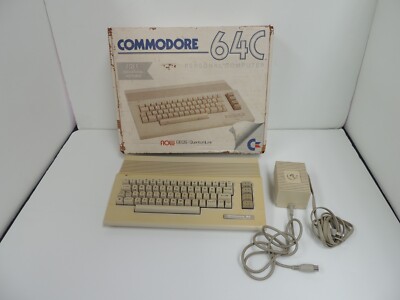 Commodore C64c 64 Vintage Computer With Power and Original Box WORKING TESTED