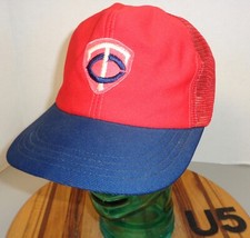 TRUE VINTAGE MINNESOTA TWINS BASEBALL HAT RED/BLUE SNAPBACK USA MADE GUC U5