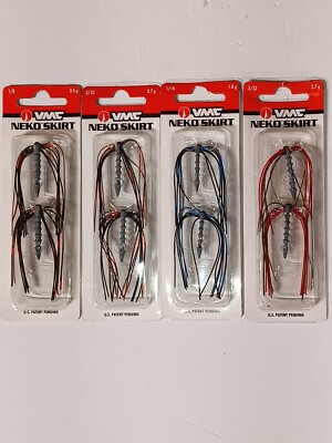 4 VMC Neko Skirt Mixed Weights And Colors (1) 1/8 oz. orange Pumpkin (1) 3/32 oz