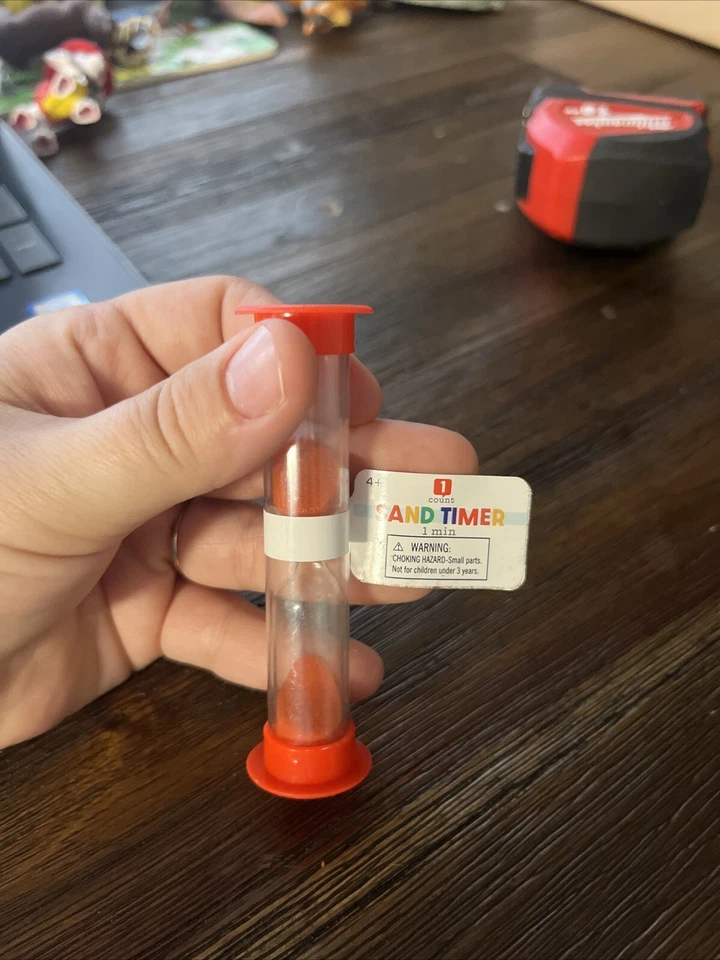 Red Sand Time 1 Minute Kids Hourglass Timer - Image 4 of 4