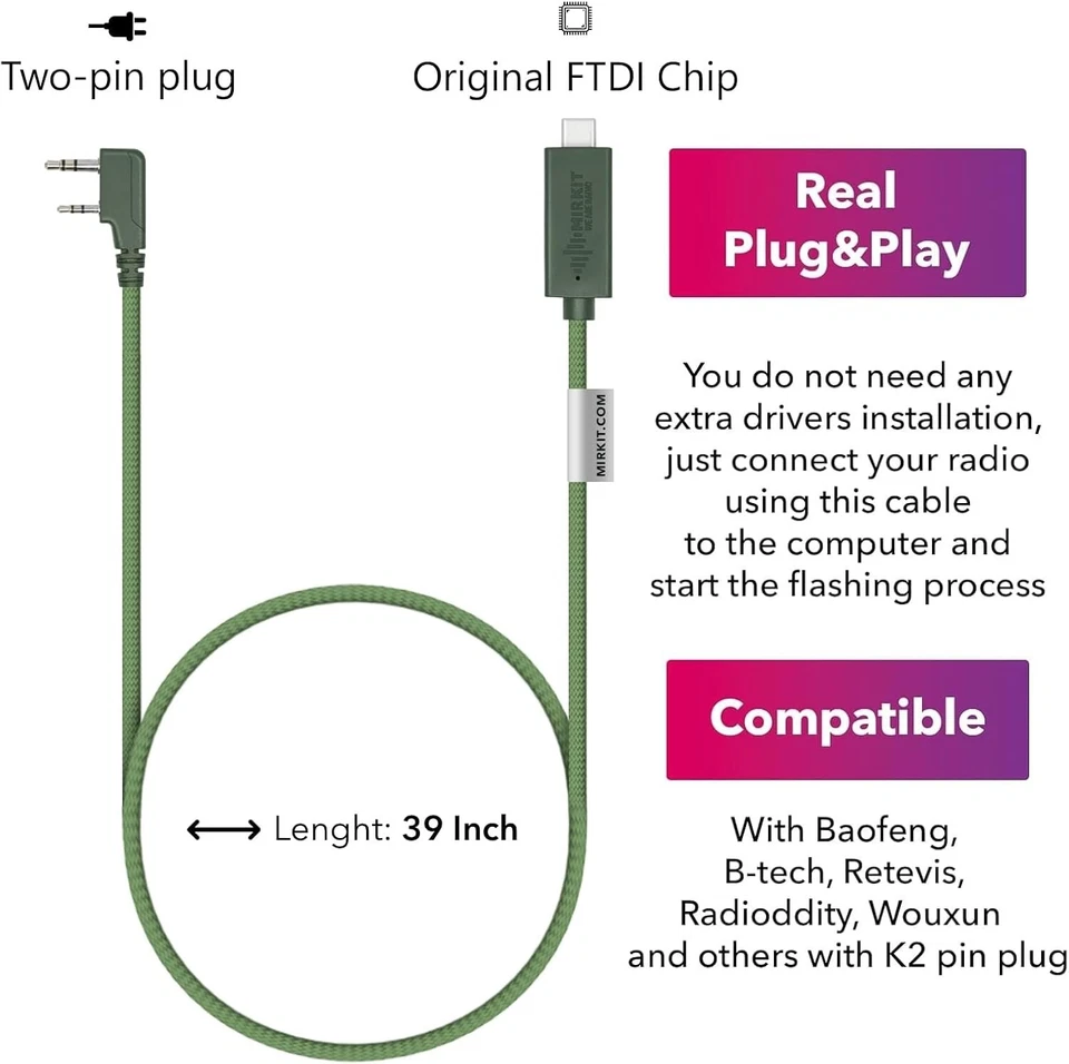 Baofeng USB-C Programming Cable with FTDI Chip - Compatible with Windows & Mac - Image 4 of 4