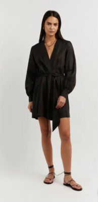 DISSH DALE BLACK LINEN MINI WRAP, size 10 | eBay UK