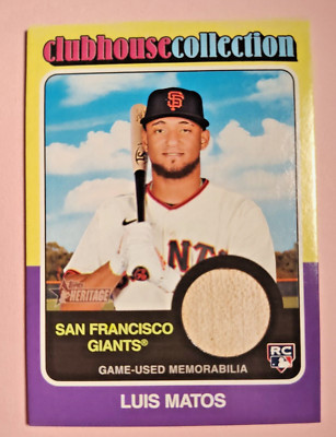 2024 TOPPS HERITAGE LUIS MATOS #CCR-LMA Baseball GIANTS RC GAME USED BAT RELIC