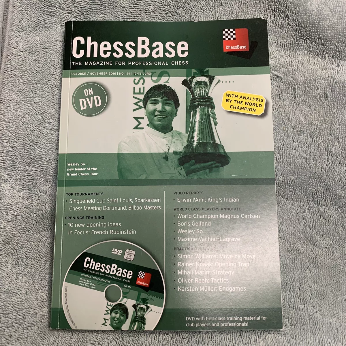 Chessbase Magazine #174 October November 2016 Wesley So Cover DVD - LIKE  NEW