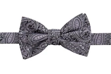 New Mens Ryan Seacrest Distinction Purple  Zinnia Paisley Silk Pre-Tied Bow Tie 