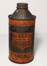 OLD VINTAGE WARCO OIL CAN CONE TOP OIL CAN BRAKE FLUID BROOKLYN NEW YORK OIL CAN