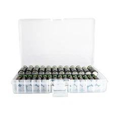 Clear AA/AAA Plastic Battery Storage Case/Organizer/Holder Holds 46 AA batteries