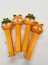 Vintage Garfield Pez Dispensers Lot of 4 Set K- w/ Chef Hat & Green Visor BIN 40