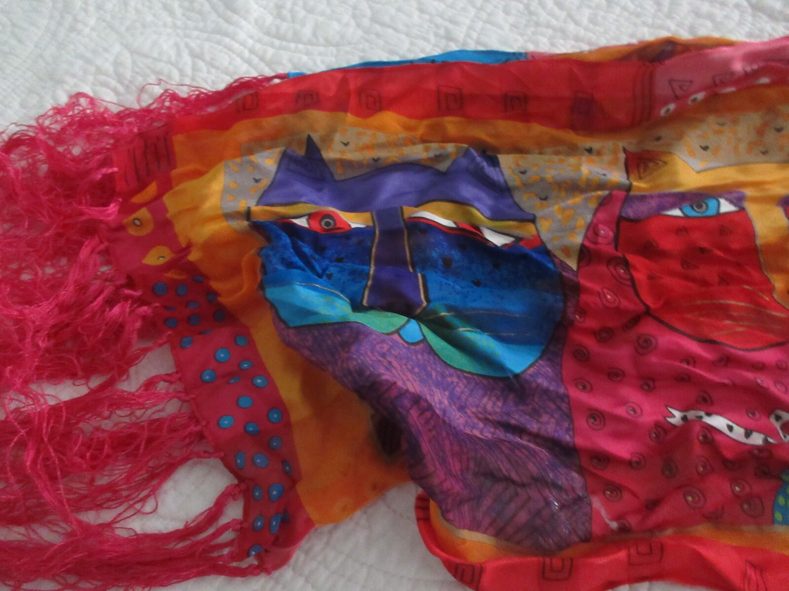 Laurel Burch Rectangular Neck Scarf 100% Semi She… - image 4