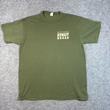 Vintage US Army Shirt Mens XL Green CAMO Hooah Logo Sleeve Made in USA