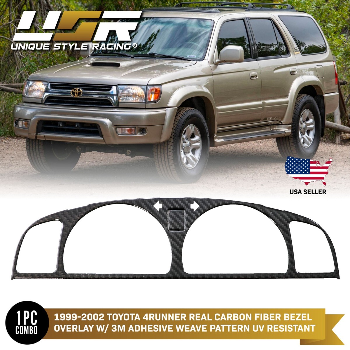 REAL Carbon Fiber Gauge Bezel For 96-02 Toyota 4Runner 4 Runner 