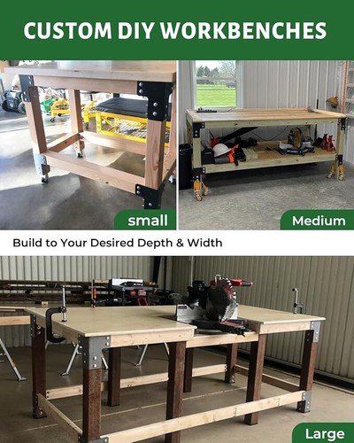 Heavy Duty Workbench Bracket Kit - 8 PCS 4mm/5mm Garage Legs for DIY Shop Table - Picture 14 of 42