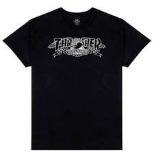 Thrasher Magazine X Anti Hero MAG BANNER Skateboard T Shirt BLACK