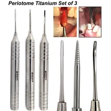 Set Of 3 Dental Flex Periotome Titanium Periodontal Tooth Extraction Instruments