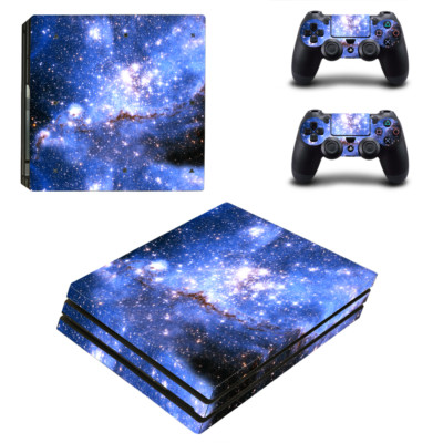 Sony PS4 Pro Console and Controller Skins / Decal-- Blue Space Design (P-0191)