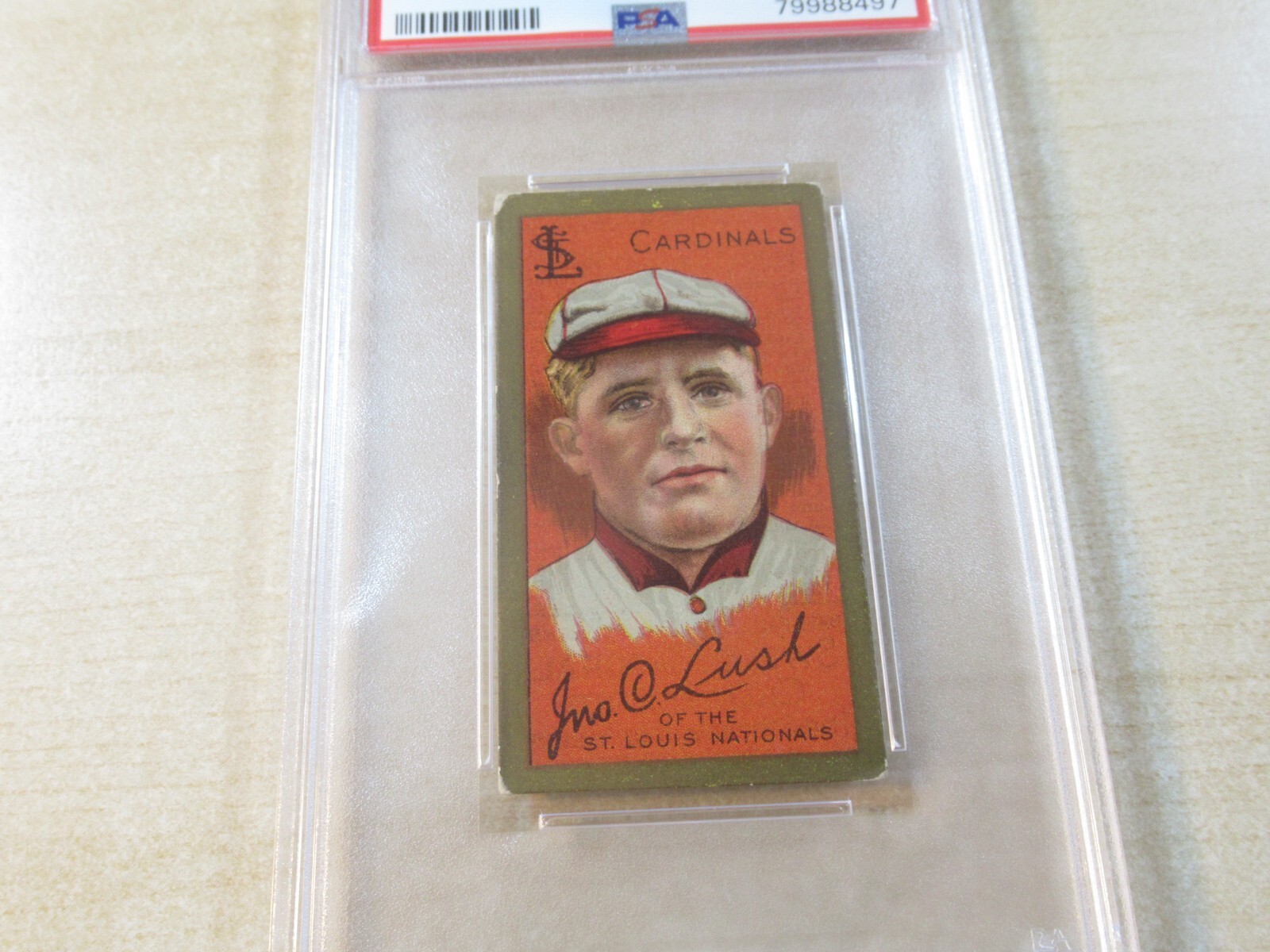 T205 GOLD BORDER JOHN LUSH ST LOUIS CARDINALS PSA 3 LOOKS GREAT 1911