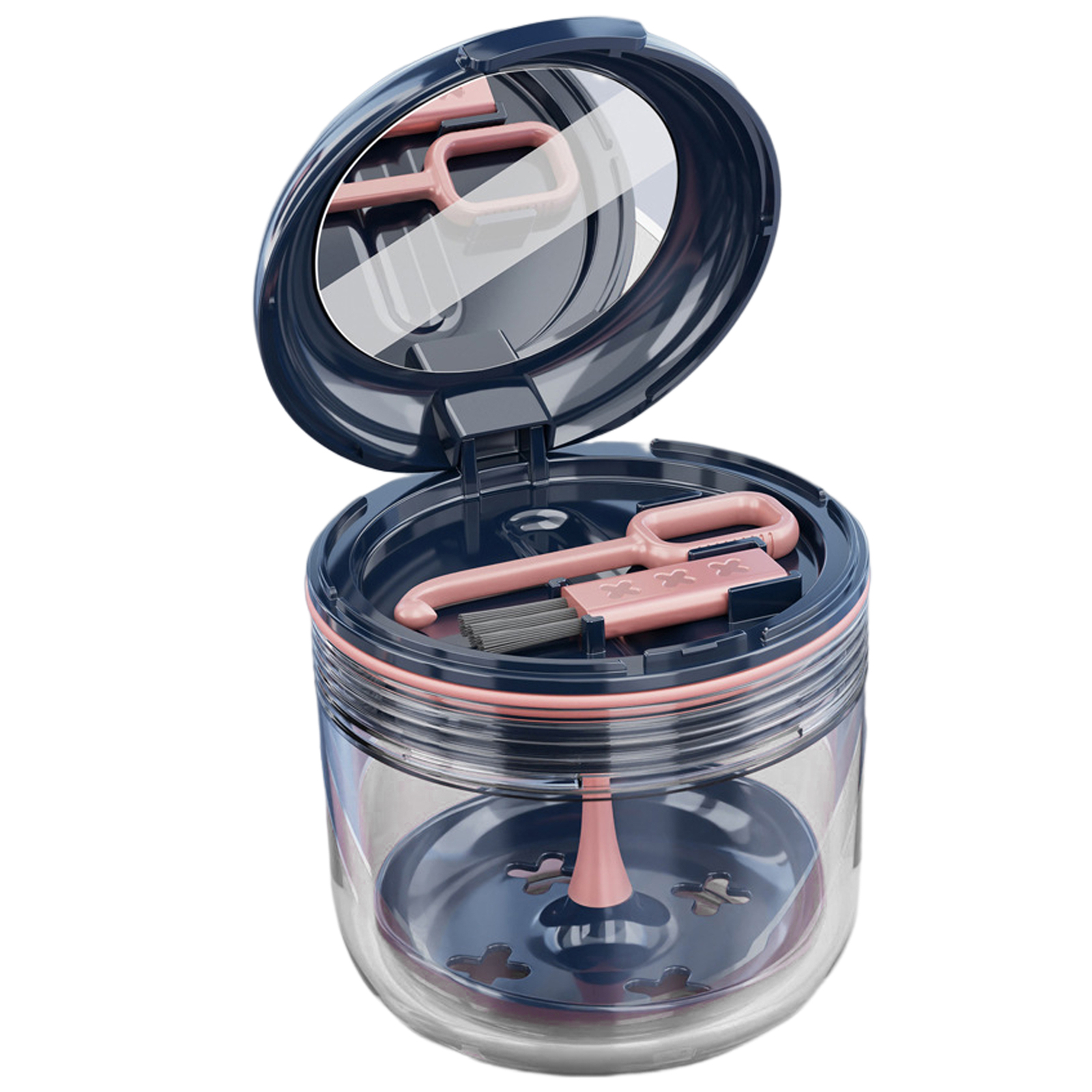 Removal Tool Denture Case Portable Double Layer Dry Wet Separation With