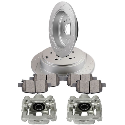 Rear Brake Calipers & Rotors & Ceramic Pads Slotted For Honda Pilot 2003-2008 - Picture 2 of 8