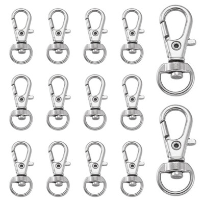 20-100 Stck. 32 mm drehbar Karabiner Clips Haken Legierung Schlüsselring geteilt Schlüsselanhänger UK