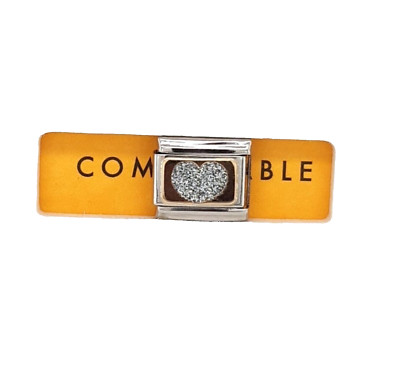 Nomination Composable Classic Glitzer Herz Charm 18K Gelbgold 030224/09