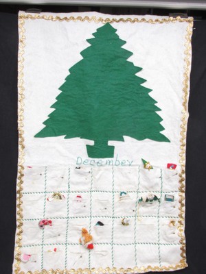 vintage-felt-christmas-tree-pocket-advent-calendar-handmade-25x17-wall-door-ebay