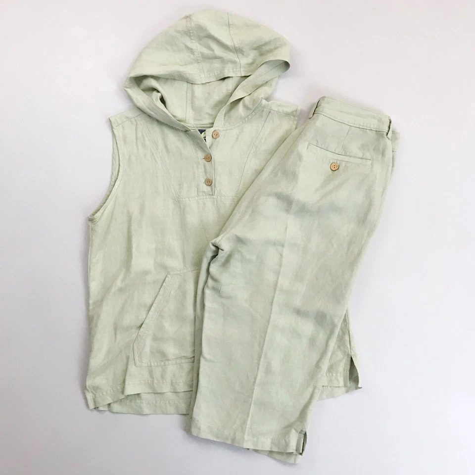 TOMMY BAHAMA 2 изделия комплект размер 8 с капюшоном верхний Бермуды шорты конопли шелк старые деньги