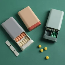 Pill Box Organizer Medicine Storage Case Adjust Divider Portable Travel holder ~