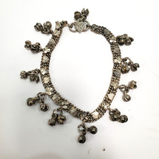 Vintage 80s Karl Lagerfeld Silver Tone Indian Style Ankle/Wrist Bracelet /Bells