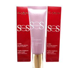 LOT OF 2 Clarins SOS Face Primer LAVENDER Brightens Sallow Skin 1oz ea