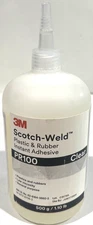 3M Scotch-Weld Plastic & Rubber Instant Adhesive PR100, Clear, 500 Gram, 1 Bottl