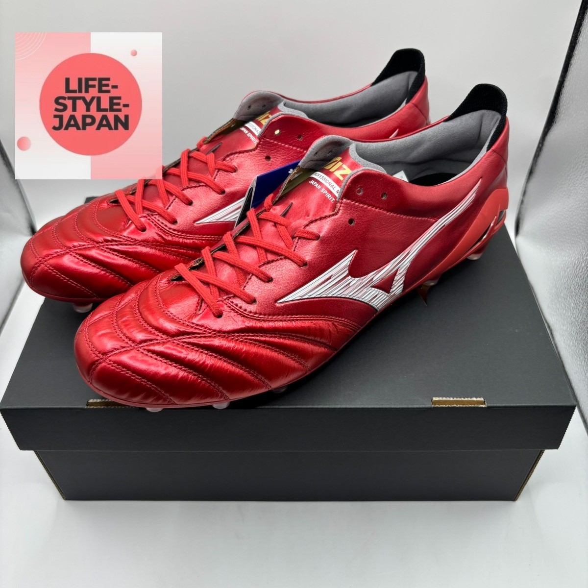 Mizuno ミズノ Morelia Neo3β レッド スパイク 26.5 モレリアネオ3 β MADE IN JAPAN P1GA229060 パッションレッド ワールド
