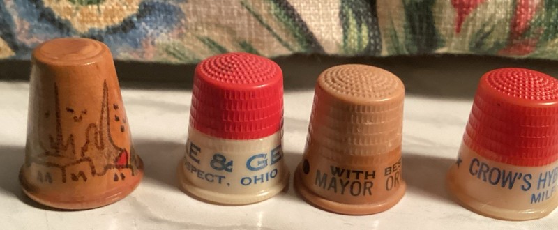 Advertising Sewing Thimbles Vintage Lot of  4