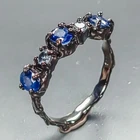 Vintage ring Blue Sapphire Ring 925 Sterling Silver Size 7 /R465780