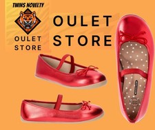 Wonder Nation Girls SIZE 4 Bow Ballet Flats Color RED