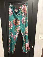 Gucci Bloom Silk Un Hemmed 100% Silk Pants Elastic Waist 48 NWT