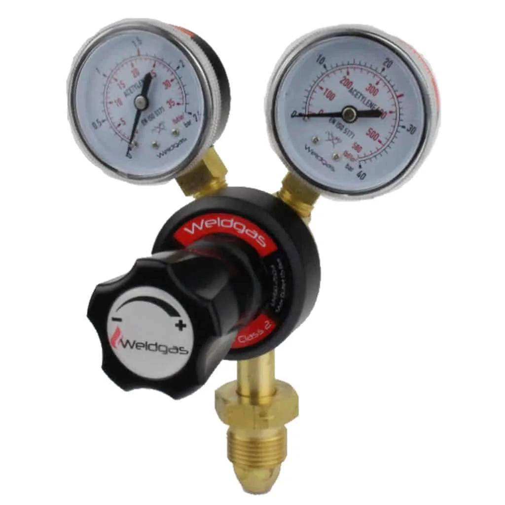 Acetylene Regulator 2 gauge, Single Stage