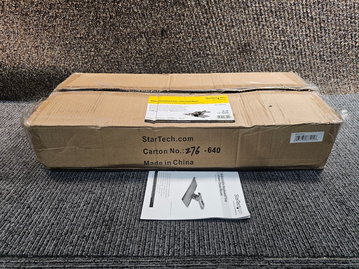 StarTech.com KBTRAYADJ Under Desk-Mount Keyboard Tray - 26.4” Wide