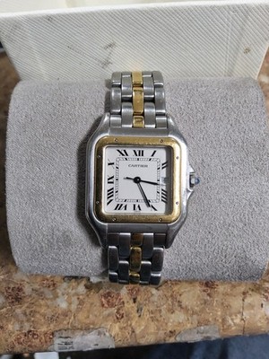Cartier Panther 27mm Single Row Watch in Stainless  and 18 K Yellow Gold 7.5