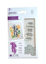 Gemini Crafters Companion Family Cascading Sentiment Stamp And Die Set 7 Pc New
