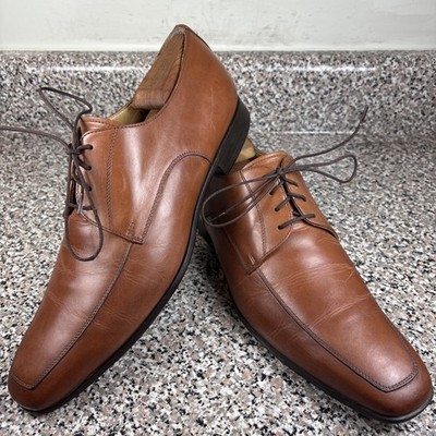 Santoni Pritchard 1927 Brown Leather Italian Made Derby Mens  display picture 2